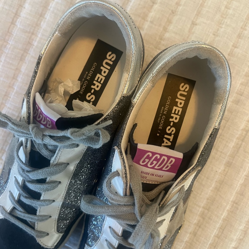 Golden Goose dark navy & glitter silver size 40 - Picture 8 of 10